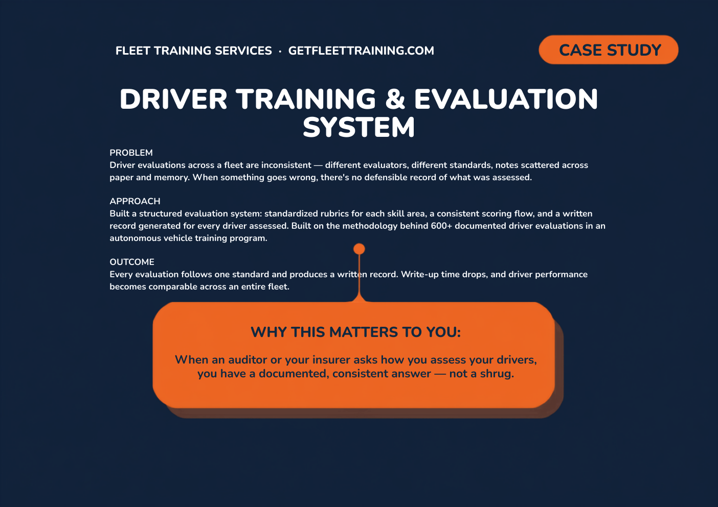Driver Training & Evaluation System case study.